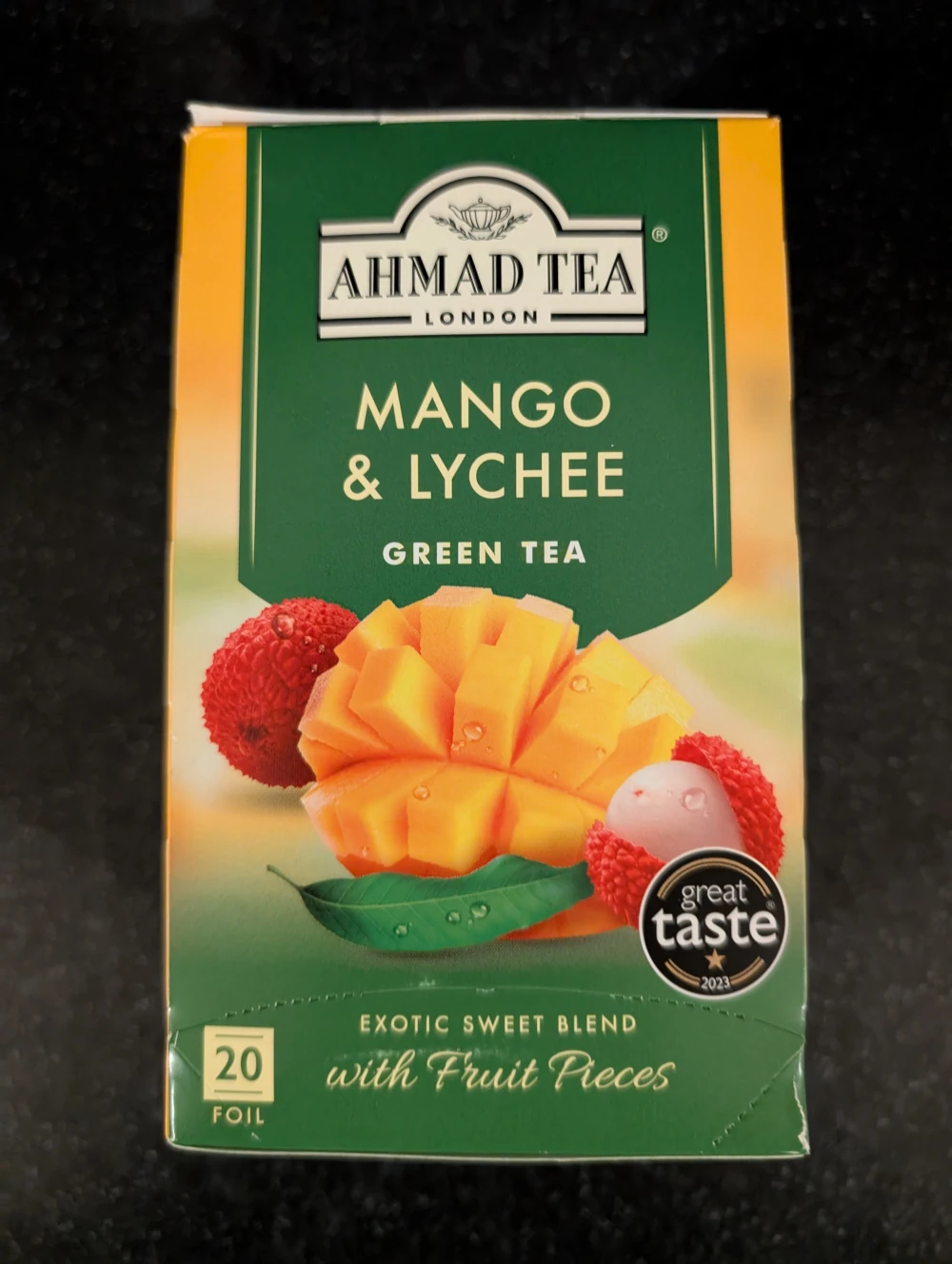 Ahmad Tea Mango & Lychee Green Tea - Packaging - Front